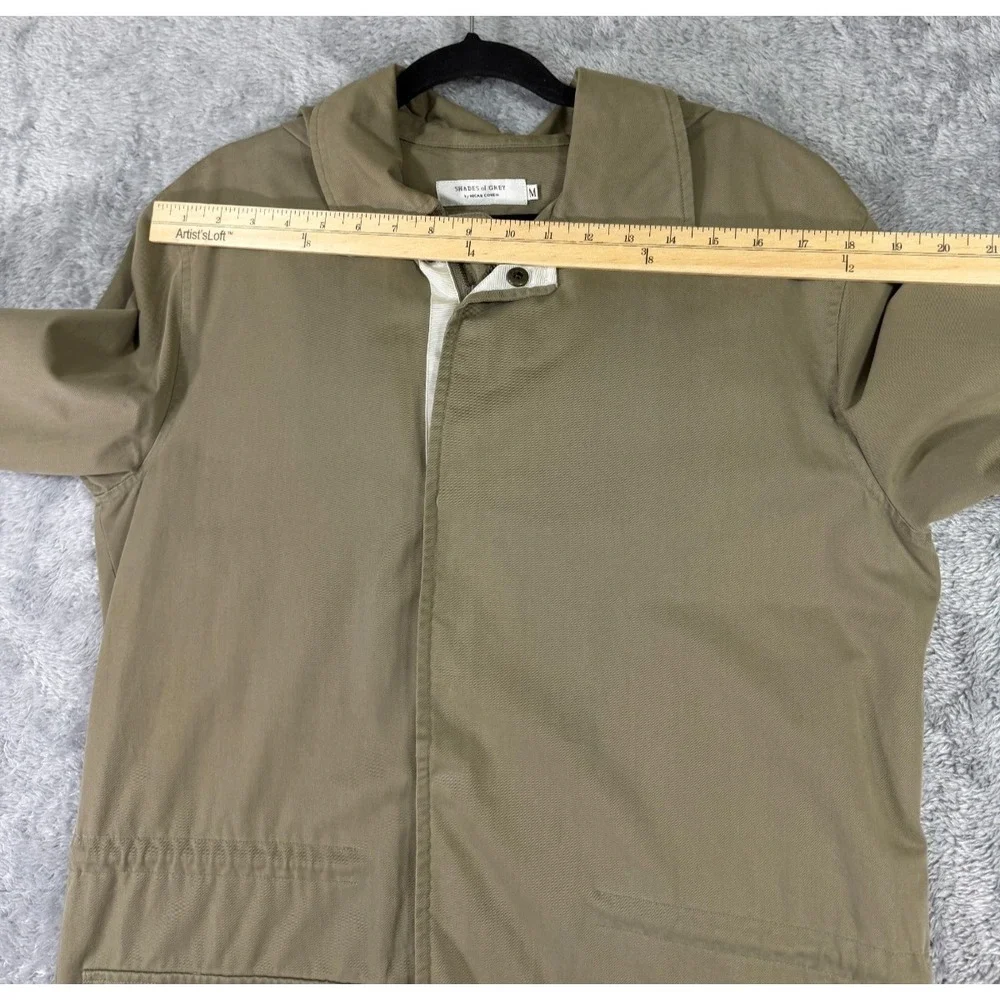 Shades‎ of Grey Micah Cohen Jacket Mens M Green Hooded Zip Snap Lined Minimalist